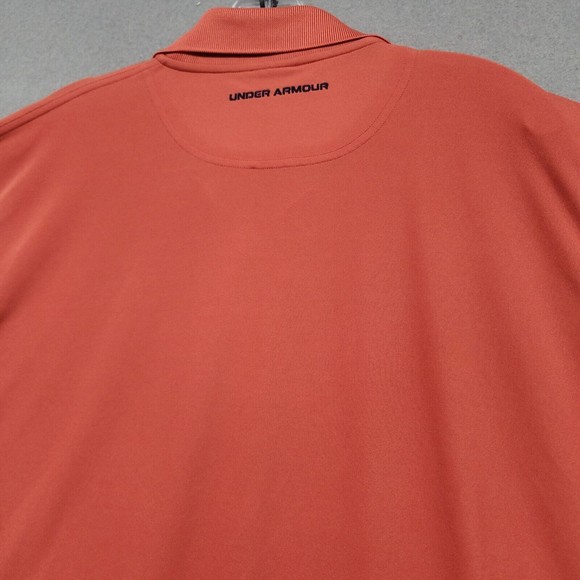 Under Armour Polo Shirt Mens Large Orange Solid Short Sleeve - Picture 14 of 16